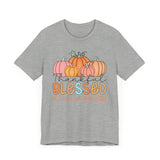 Thankful, Blessed & Kind of a Mess Pumpkins T-Shirt - Fall Graphic Tee - Cozy Autumn Fashion