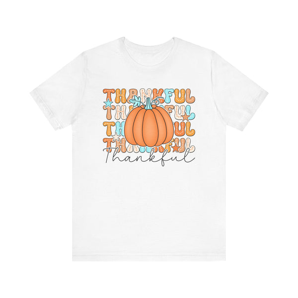 Thankful Fall Pumpkin T-Shirt - Cozy Autumn Graphic Tee - Thanksgiving & Harvest Season Shirt