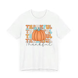 Thankful Fall Pumpkin T-Shirt - Cozy Autumn Graphic Tee - Thanksgiving & Harvest Season Shirt