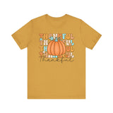 Thankful Fall Pumpkin T-Shirt - Cozy Autumn Graphic Tee - Thanksgiving & Harvest Season Shirt