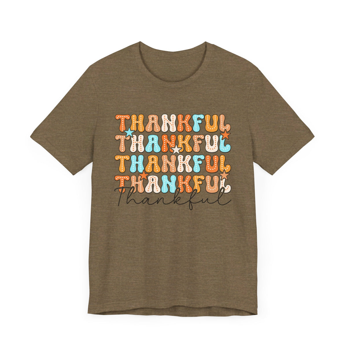 Thankful Fall T-Shirt - Cozy Autumn Graphic Tee - Thanksgiving & Harvest Season Shirt