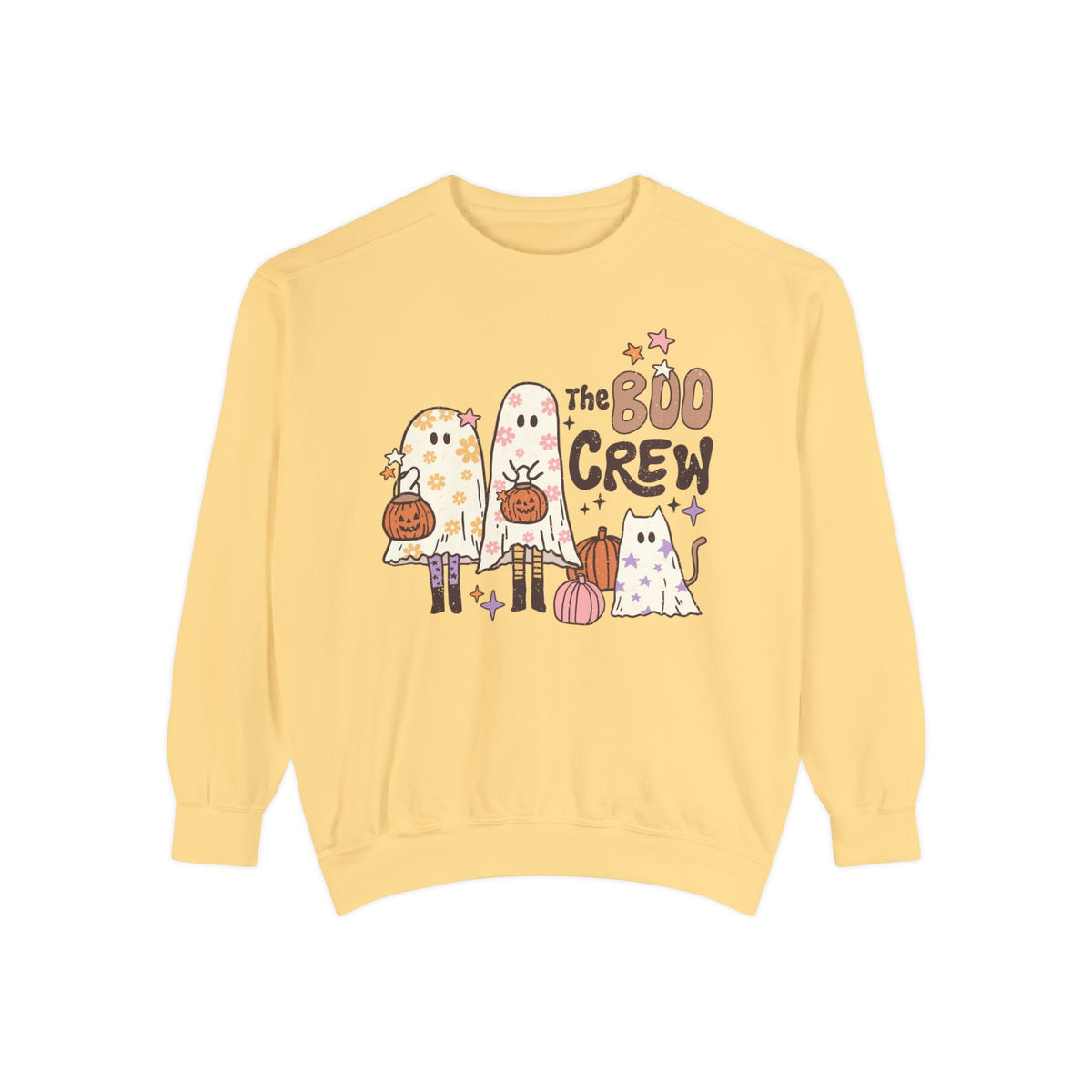 The Boo Crew Halloween Sweatshirt - Ghost Family and Pumpkin Graphic Sweater