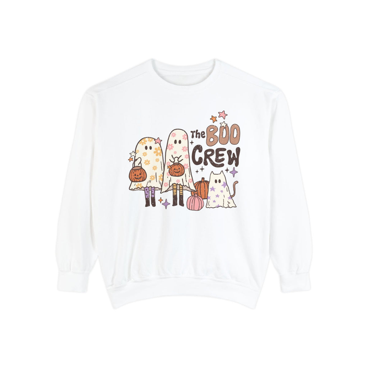 The Boo Crew Halloween Sweatshirt - Ghost Family and Pumpkin Graphic Sweater