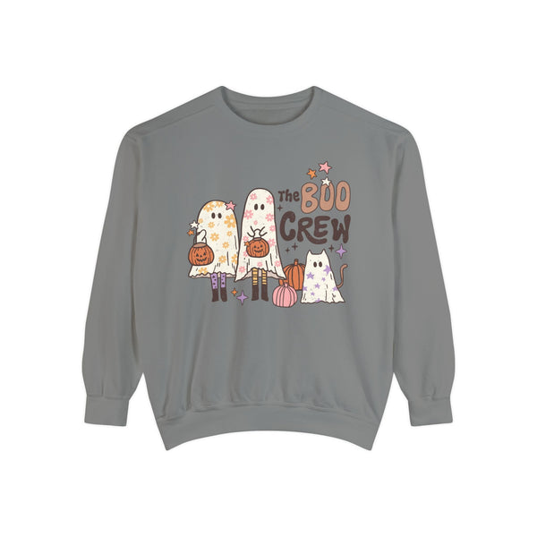 The Boo Crew Halloween Sweatshirt - Ghost Family and Pumpkin Graphic Sweater