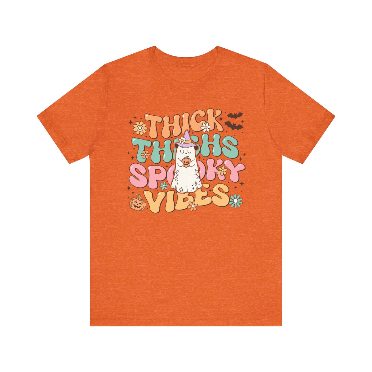 Thick Thighs Spooky Vibes Halloween Shirt - Funny Ghost Graphic Tee