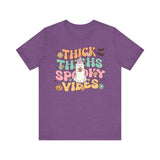 Thick Thighs Spooky Vibes Halloween Shirt - Funny Ghost Graphic Tee