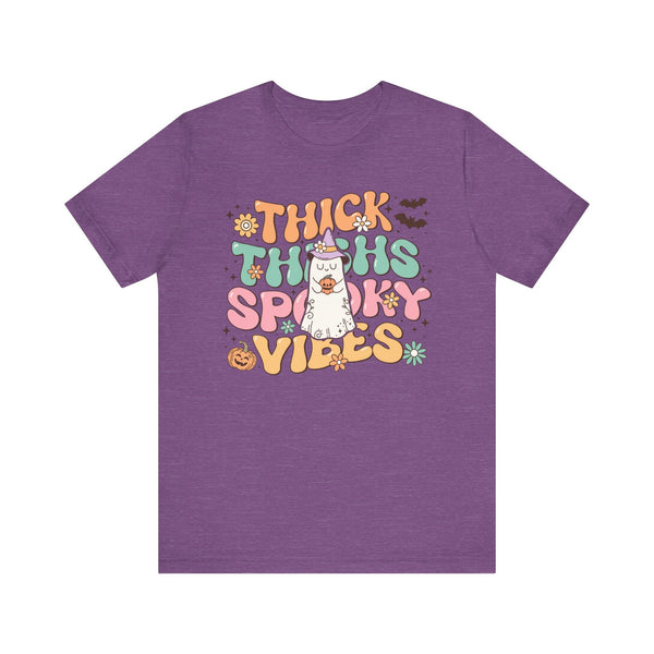 Thick Thighs Spooky Vibes Halloween Shirt - Funny Ghost Graphic Tee