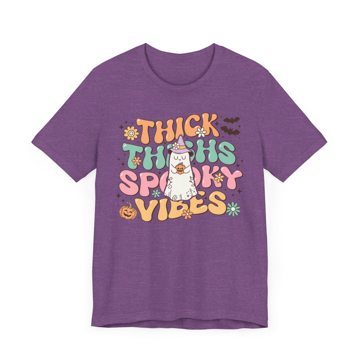 Thick Thighs Spooky Vibes Halloween Shirt - Funny Ghost Graphic Tee