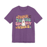 Thick Thighs Spooky Vibes Halloween Shirt - Funny Ghost Graphic Tee