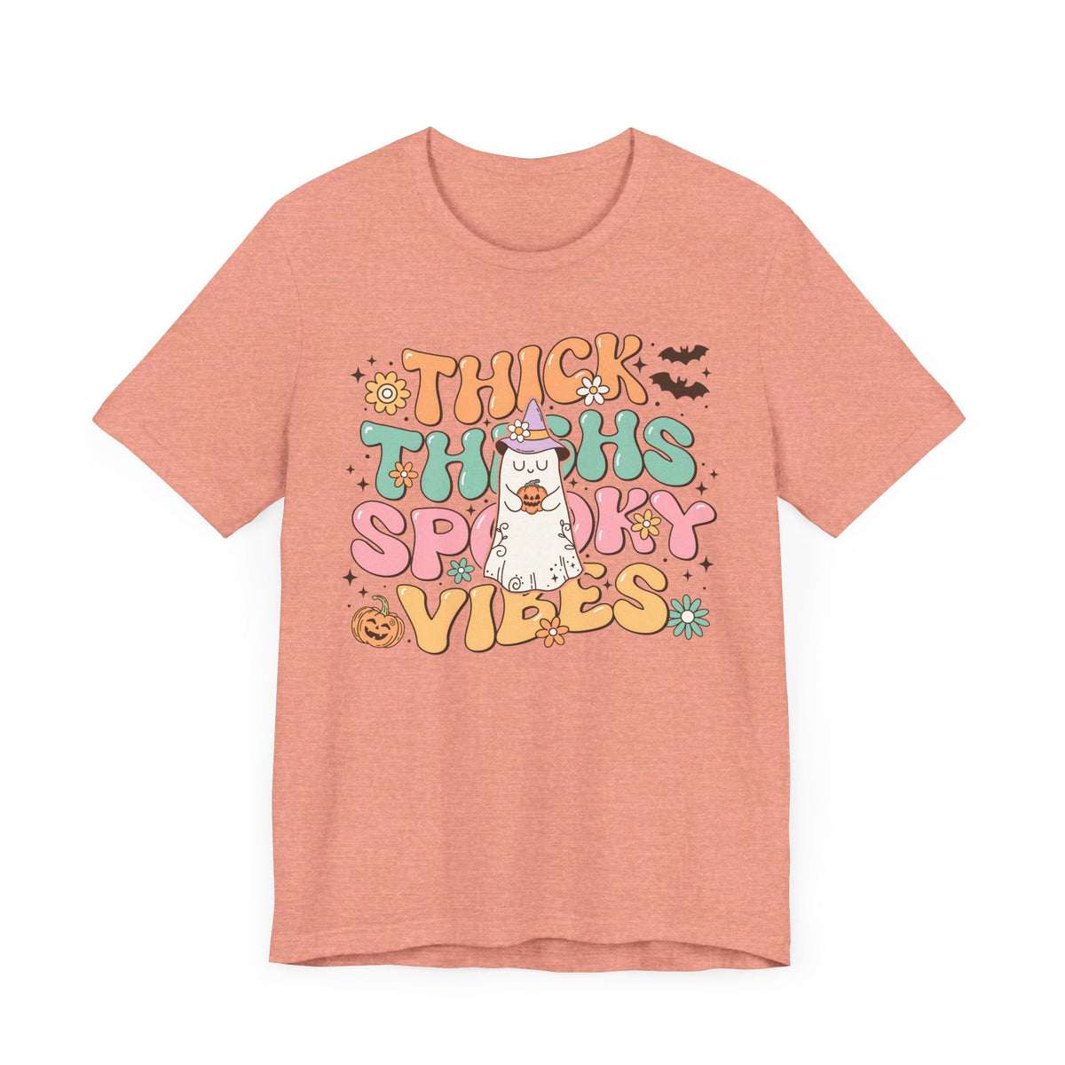 Thick Thighs Spooky Vibes Halloween Shirt - Funny Ghost Graphic Tee