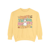 Thick Thighs Spooky Vibes Halloween Sweatshirt - Funny Ghost Graphic Sweater