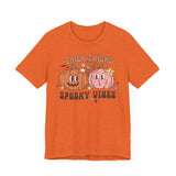 Thick Thighs and Spooky Vibes Halloween Shirt - Cute Pumpkin Pair Graphic Tee