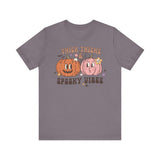 Thick Thighs and Spooky Vibes Halloween Shirt - Cute Pumpkin Pair Graphic Tee