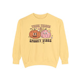 Thick Thighs and Spooky Vibes Halloween Sweatshirt - Cute Pumpkin Pair Graphic Sweater