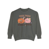 Thick Thighs and Spooky Vibes Halloween Sweatshirt - Cute Pumpkin Pair Graphic Sweater