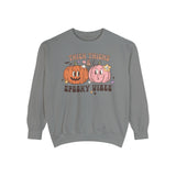 Thick Thighs and Spooky Vibes Halloween Sweatshirt - Cute Pumpkin Pair Graphic Sweater