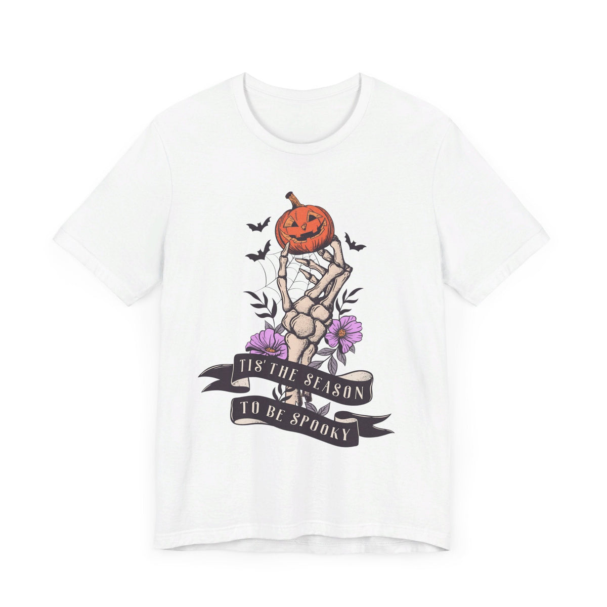 Tis' The Season To Be Spooky - Halloween Skeleton Hand Pumpkin Shirt