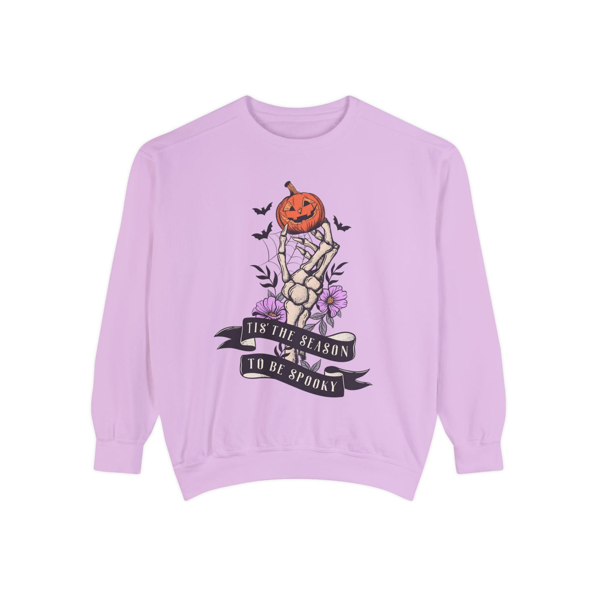 Tis' The Season To Be Spooky - Halloween Skeleton Hand Pumpkin Sweatshirt