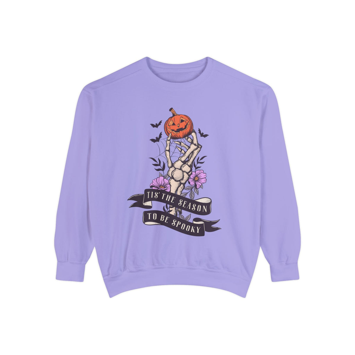 Tis' The Season To Be Spooky - Halloween Skeleton Hand Pumpkin Sweatshirt