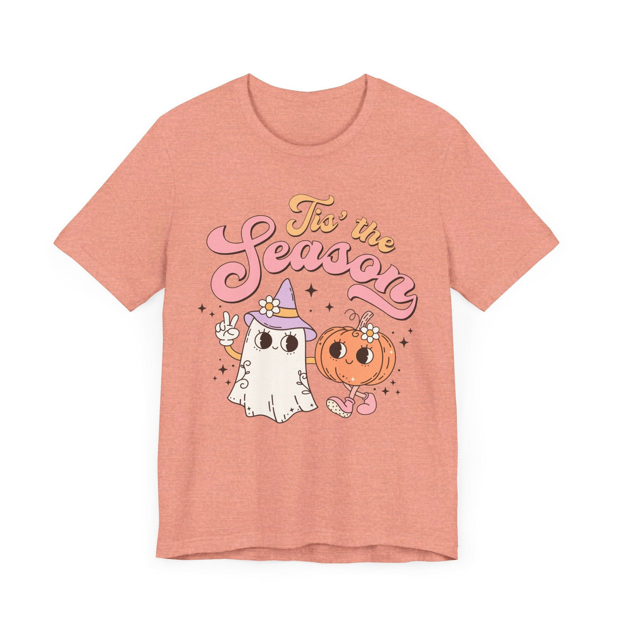 Tis' the Season Halloween Shirt - Cute Ghost and Pumpkin Friends Graphic Tee