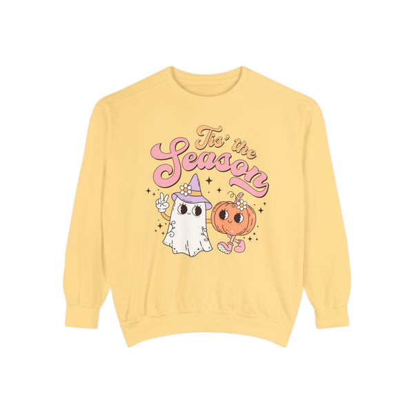 Tis' the Season Halloween Sweatshirt - Cute Ghost and Pumpkin Friends Graphic Sweater