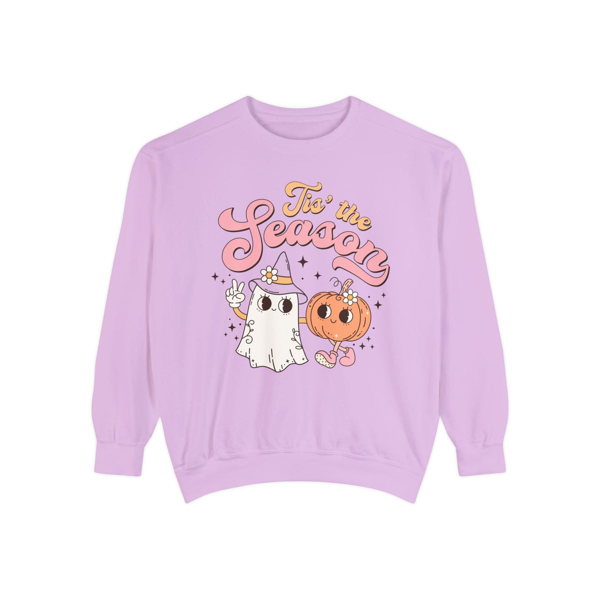 Tis' the Season Halloween Sweatshirt - Cute Ghost and Pumpkin Friends Graphic Sweater