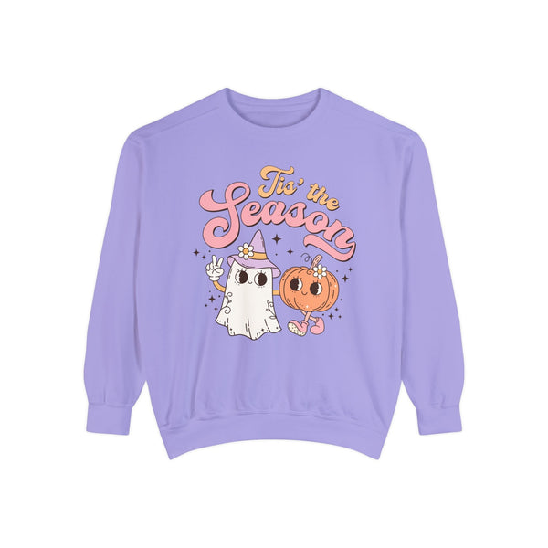 Tis' the Season Halloween Sweatshirt - Cute Ghost and Pumpkin Friends Graphic Sweater