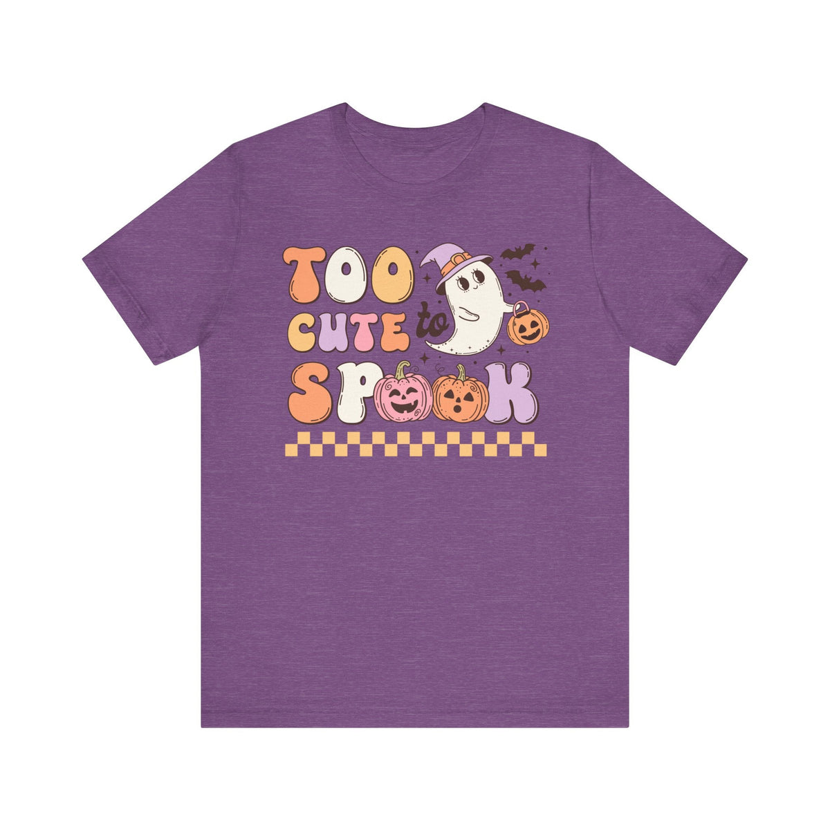 Too Cute to Spook Halloween Shirt - Adorable Ghost and Pumpkin Graphic Tee