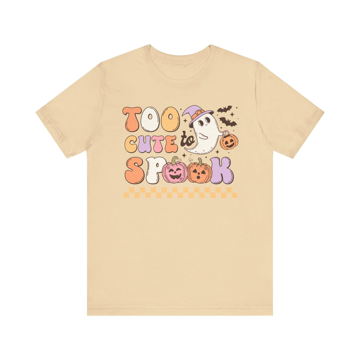 Too Cute to Spook Halloween Shirt - Adorable Ghost and Pumpkin Graphic Tee