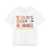 Too Cute to Spook Halloween Shirt - Adorable Ghost and Pumpkin Graphic Tee