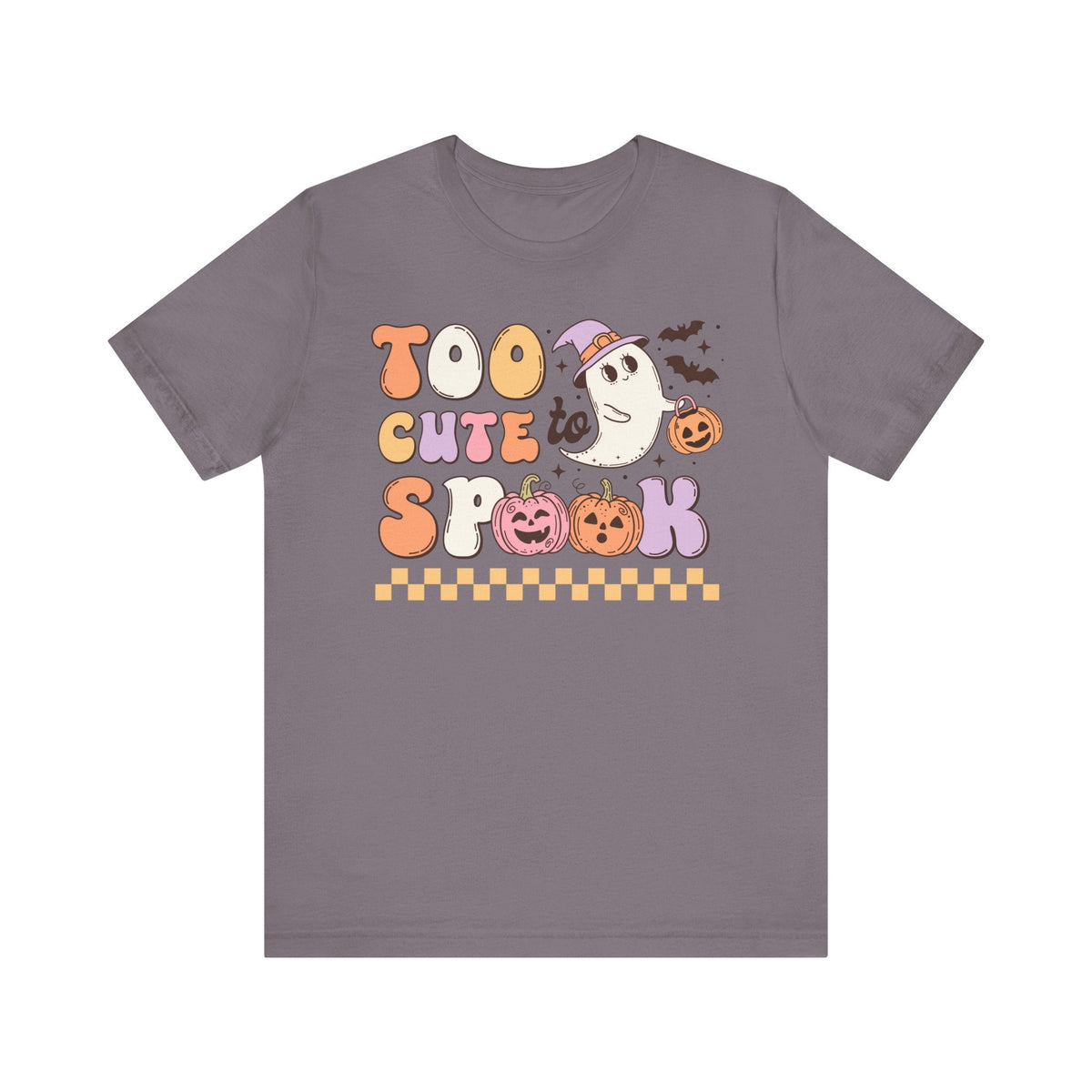 Too Cute to Spook Halloween Shirt - Adorable Ghost and Pumpkin Graphic Tee