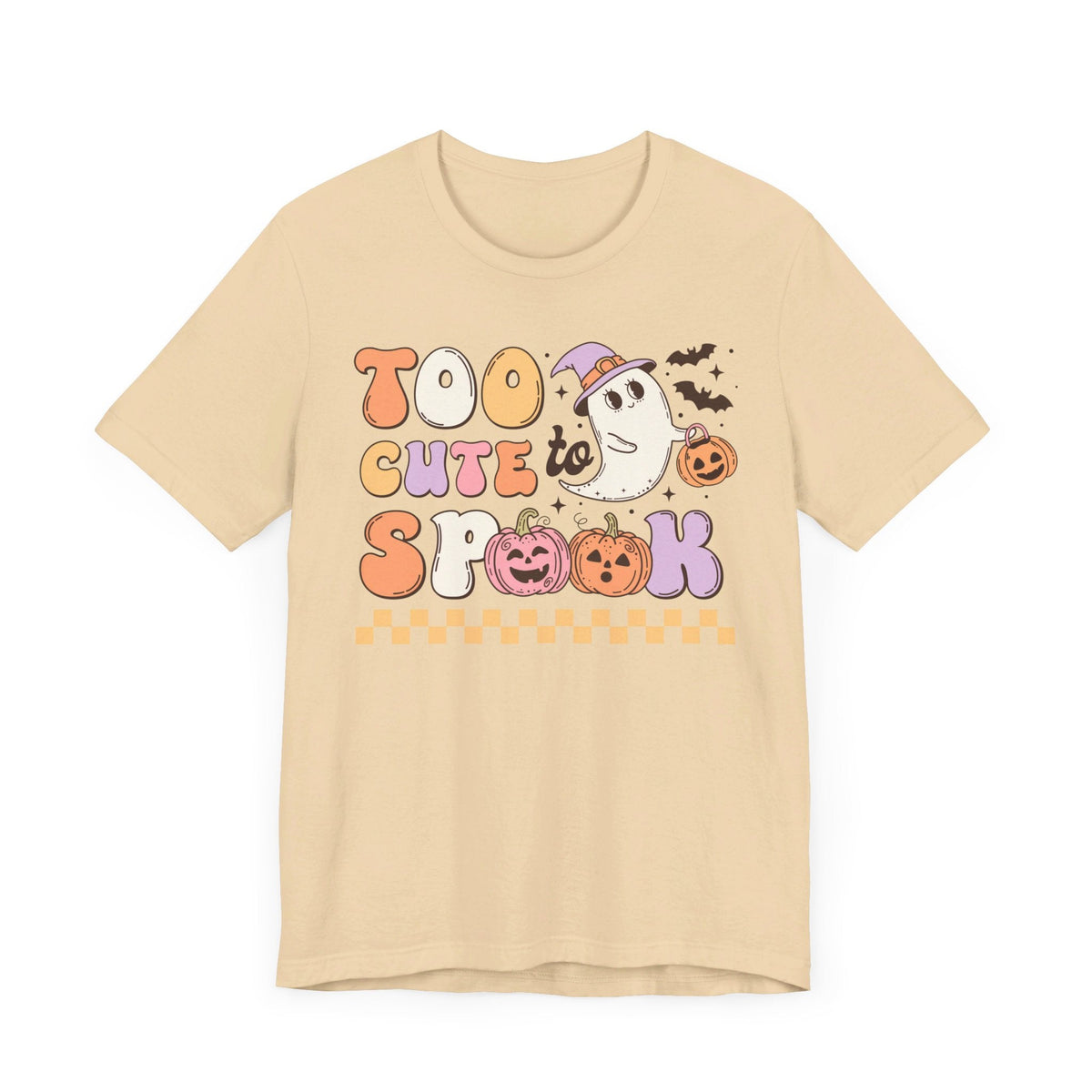 Too Cute to Spook Halloween Shirt - Adorable Ghost and Pumpkin Graphic Tee