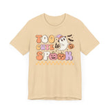 Too Cute to Spook Halloween Shirt - Adorable Ghost and Pumpkin Graphic Tee