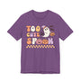 Too Cute to Spook Halloween Shirt - Adorable Ghost and Pumpkin Graphic Tee