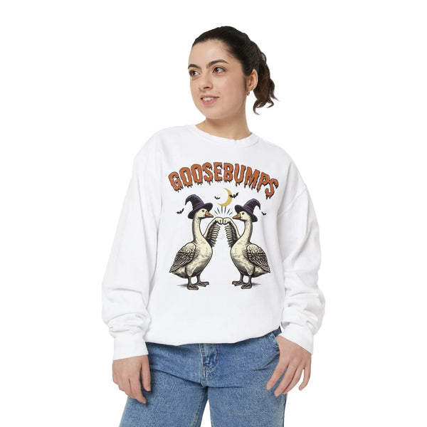 Vintage Goosebumps Halloween Sweatshirt - Witch Geese Spooky Graphic Sweater
