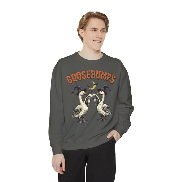 Vintage Goosebumps Halloween Sweatshirt - Witch Geese Spooky Graphic Sweater