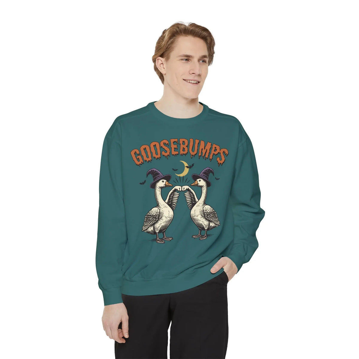 Vintage Goosebumps Halloween Sweatshirt - Witch Geese Spooky Graphic Sweater