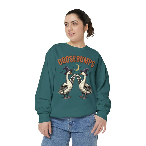 Vintage Goosebumps Halloween Sweatshirt - Witch Geese Spooky Graphic Sweater