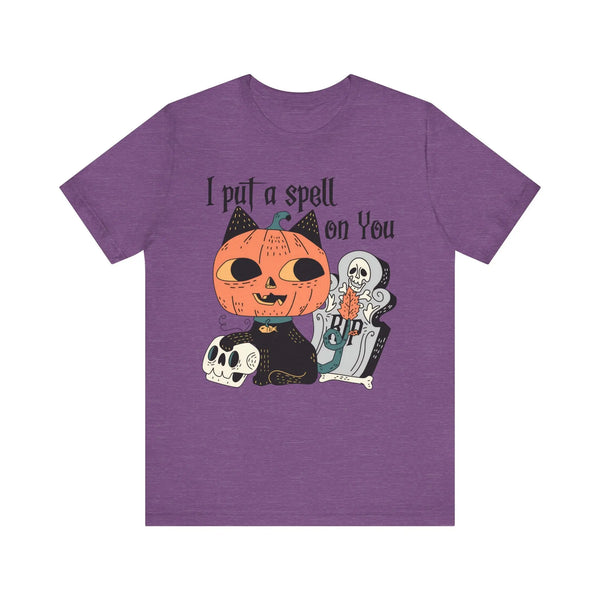 Vintage Pumpkin Cat Halloween Shirt - Spooky Graveyard Kitty Graphic Tee