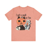 Vintage Pumpkin Cat Halloween Shirt - Spooky Graveyard Kitty Graphic Tee
