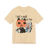 Vintage Pumpkin Cat Halloween Shirt - Spooky Graveyard Kitty Graphic Tee