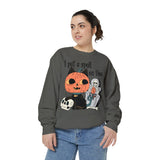 Vintage Pumpkin Cat Halloween Sweatshirt - Spooky Graveyard Kitty Graphic Sweater