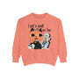 Vintage Pumpkin Cat Halloween Sweatshirt - Spooky Graveyard Kitty Graphic Sweater