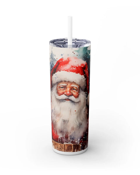 Watercolor Santa Christmas Tumbler 20oz Keeps Drinks Cold and Hot