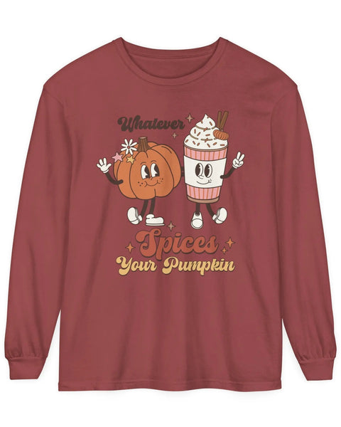 Whatever Spices Your Pumpkin Long Sleeve T Shirt Pumpkin Spice Lovers Tee