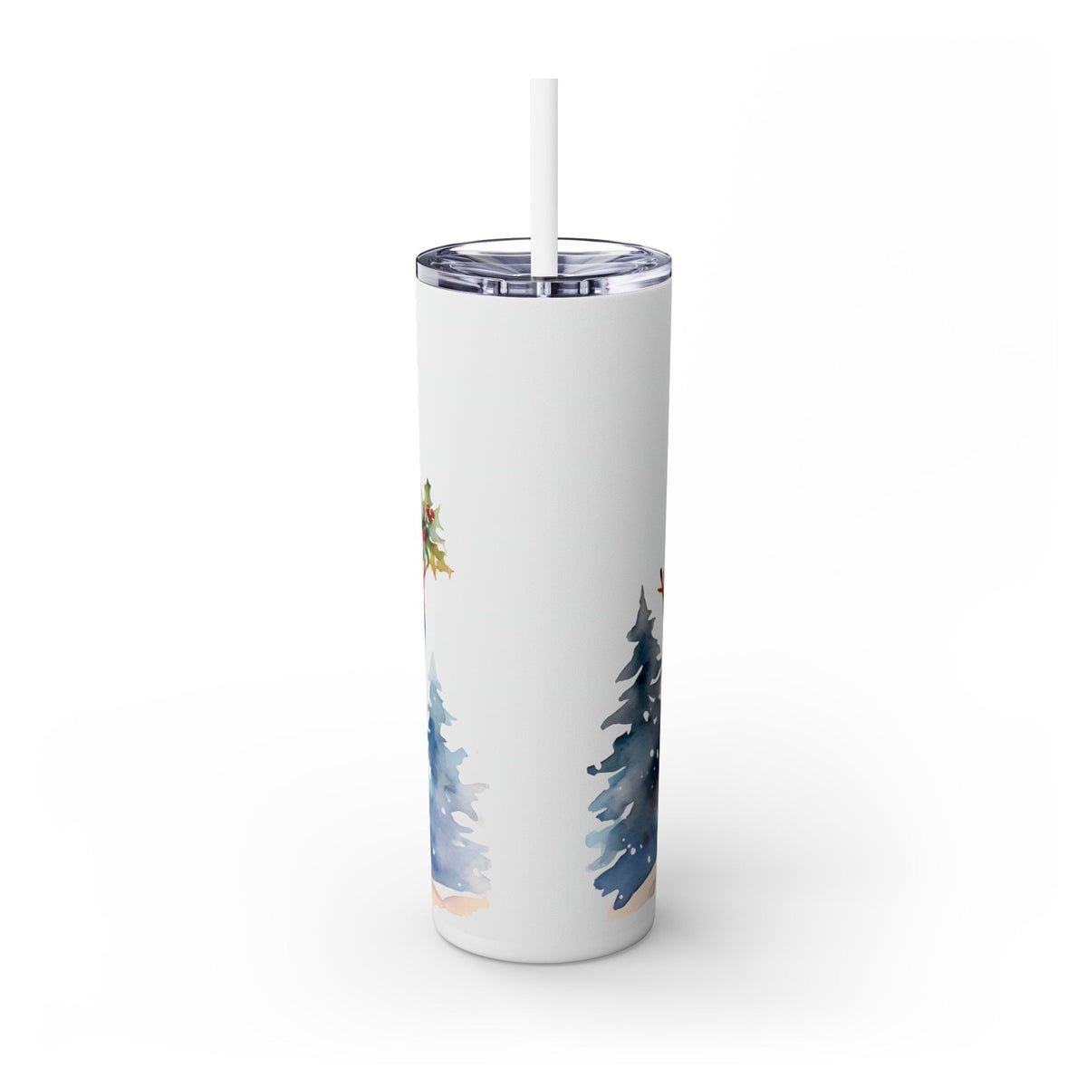 Whimsical Snowman Christmas Tumbler - Snowman Family with Hats and Scarves