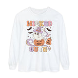 Wicked Cute Halloween Long Sleeve T-Shirt - Adorable Ghost with Pumpkins Graphic Tee