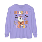 Wicked Cute Halloween Long Sleeve T-Shirt - Adorable Ghost with Pumpkins Graphic Tee