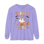 Wicked Cute Halloween Long Sleeve T-Shirt - Adorable Ghost with Pumpkins Graphic Tee