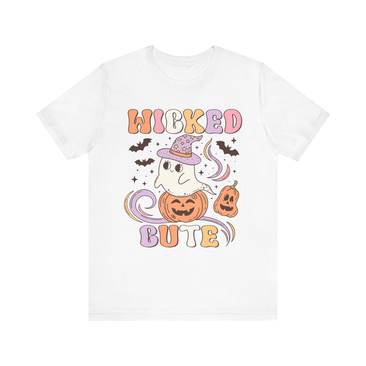 Wicked Cute Halloween Shirt - Adorable Ghost with Pumpkins Graphic Tee